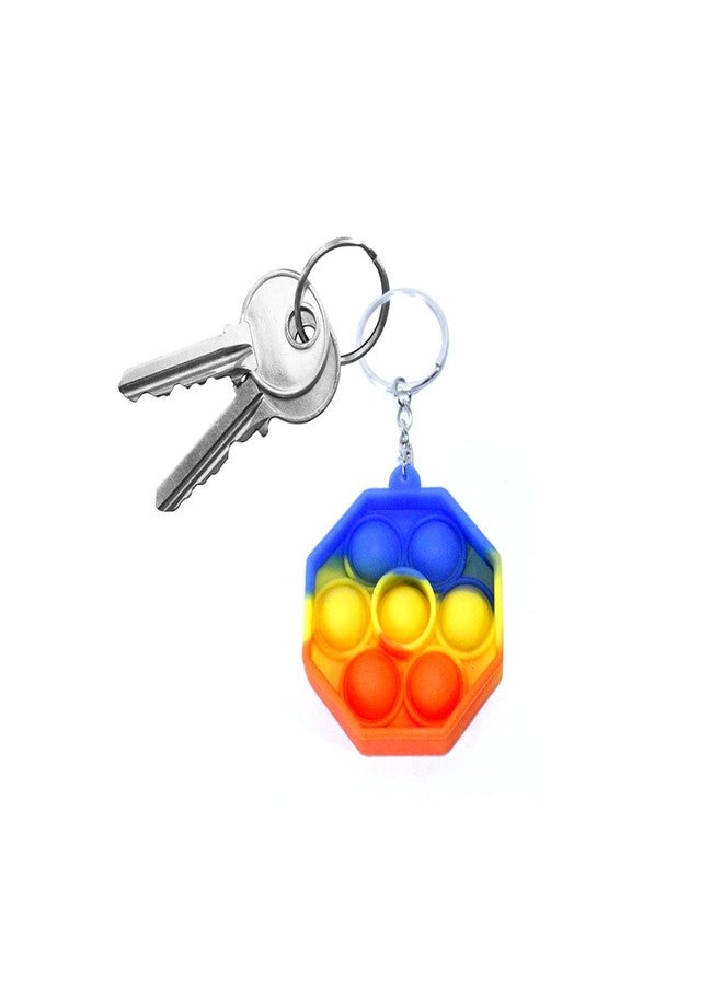 AASA Small Push Pop Bubble Toy Key Chains for Kids and Adults Multicolor Set of 2Pcs - Image 3